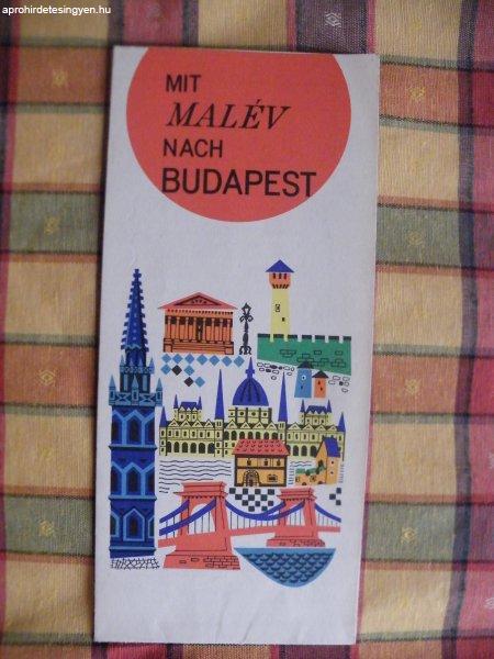 Malév emblémás Budapest térkép német nyelvű