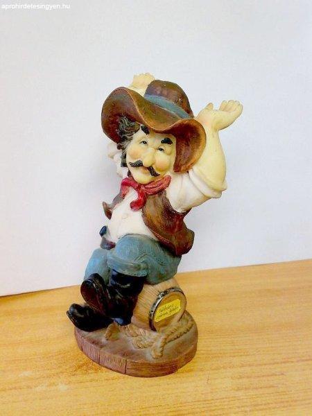Dugóhúzótartó jókedvű cowboy figura, az ebédlőd kulc