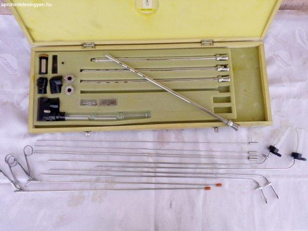 Retro műtéti eszköz készlet az NDK-ból. Laparoszkóp er