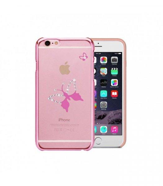 Astrum MC290 keretes pillangó mintás, Swarovski köves Apple iPhone 6/6S
hátlapvédő pink