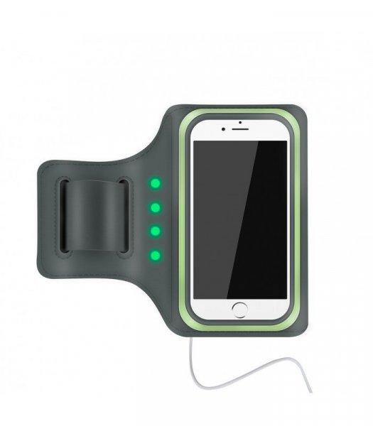 Astrum AB470 zöld vízálló sport telefontartó felkarra, önműködő LED
világítással, 4,7"-ig