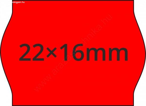 22x16mm FLUO piros árcímke METO1622 géphez (42tek/#)