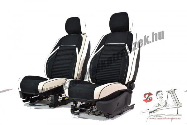 Volkswagen Tiguan Flora Bőr/Szövet Méretezett Üléshuzat -Fehér/Fekete- 2
Elő Ülésre