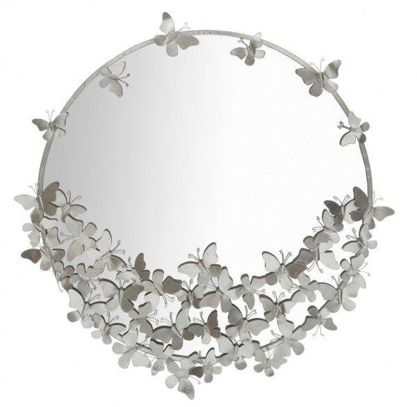Tükör pillangó dekorációval, ezüst - SUBLIME - Butopêa