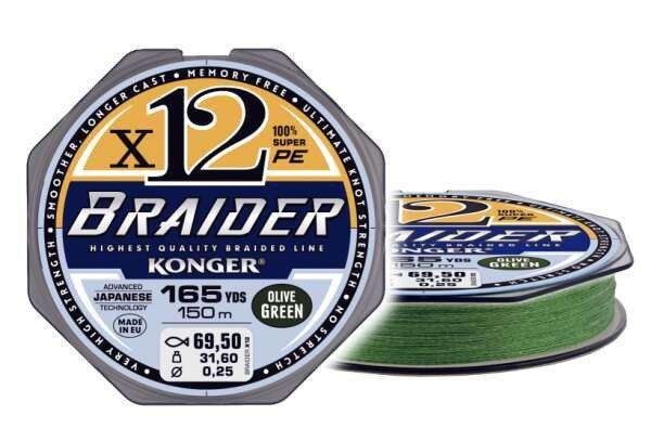 Konger braider x12 olive green 0.14/150m