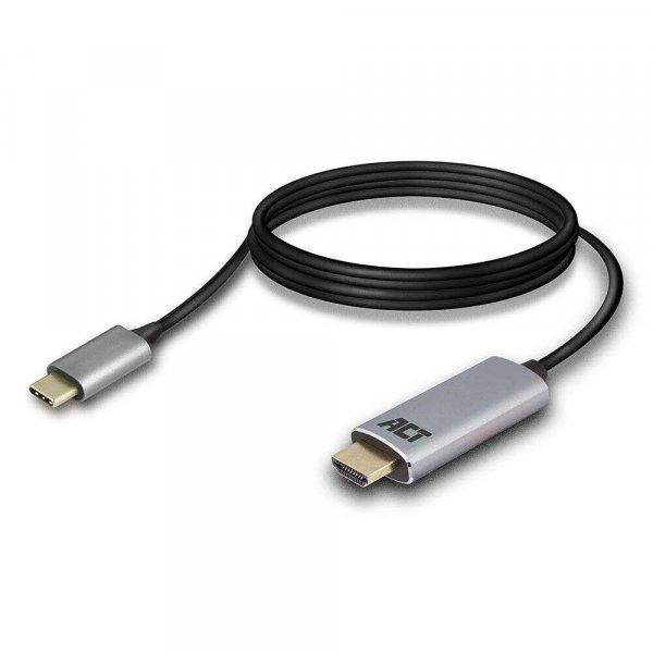 ACT AC7015 video átalakító kábel 1,8 M USB C-típus HDMI A-típus (Standard)
Fekete, Szürke