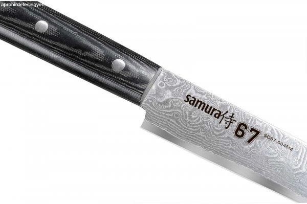 Samura-Damascus 67 szeletelő kés, damaszkuszi acél 67 rétegű, 19,5 cm,
ezüst/fekete színben