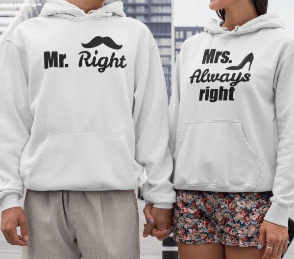 Mr. & Mrs. Right páros fehér pulóverek