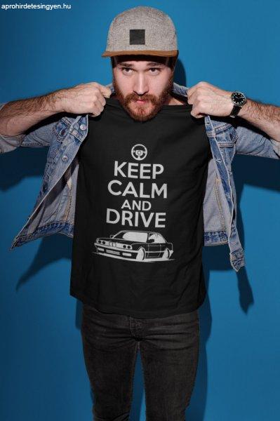 Keep Calm and Drive BMW fekete póló