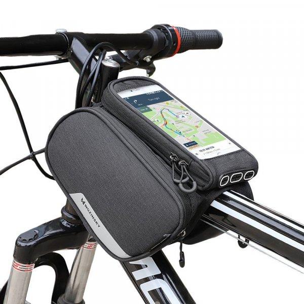 Wozinsky vázas kerékpártáska + levehető telefontok 6,5"-ig 1,5l fekete
(WBB7BK)