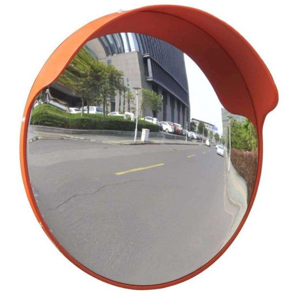 vidaXL Narancssárga PC műanyag konvex kültéri közlekedési tükör 45 cm