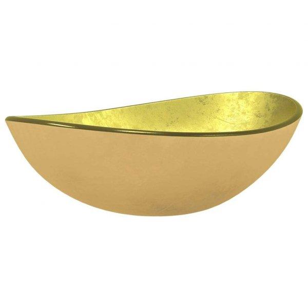 Aranyszínű edzett üveg mosdókagyló 54,5 x 35 x 15,5 cm