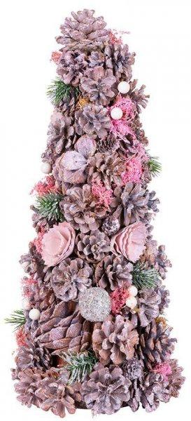 Karácsonyfa MagicHome Karácsony, feldíszített, rózsaszín, 40 cm