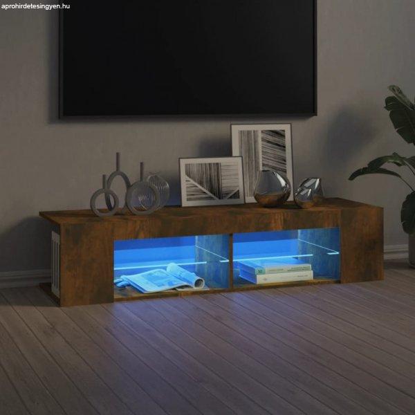 Füstös tölgyszínű TV-szekrény LED-világítással 135 x 39 x 30 cm