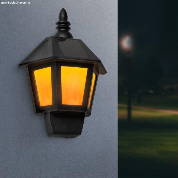 2 az 1-ben szolár fali lámpa, lánghatással, hidegfehér LED-del (28 x 19,5 x
9,6 cm)