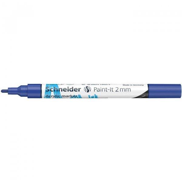 Akril marker, 2 mm, SCHNEIDER "Paint-It 310", kék