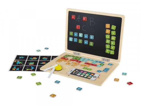 PlayTive készségfejlesztő mágneses fa laptop és mobiltelefon, fából
készült oktató, fejlesztő notebook, gyermek laptop + telefon