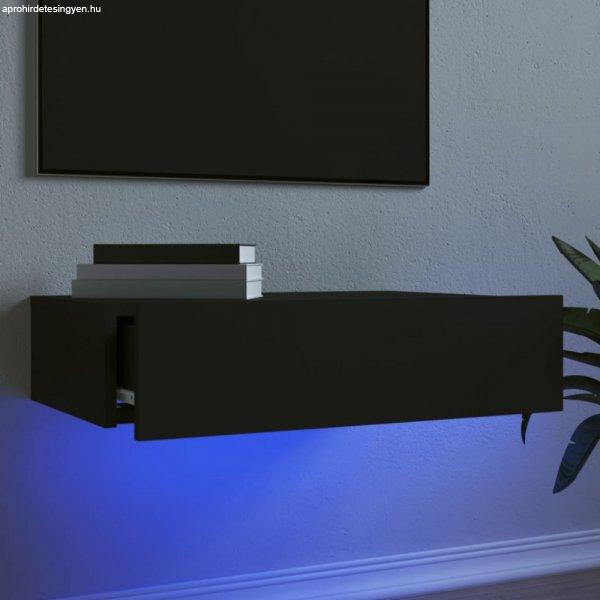 fekete TV-szekrény LED-lámpákkal 60x35x15,5 cm