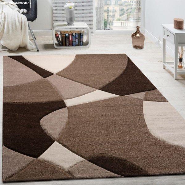 3D hatású design modern szőnyeg nappaliba absztrakt - barna 80x150 cm