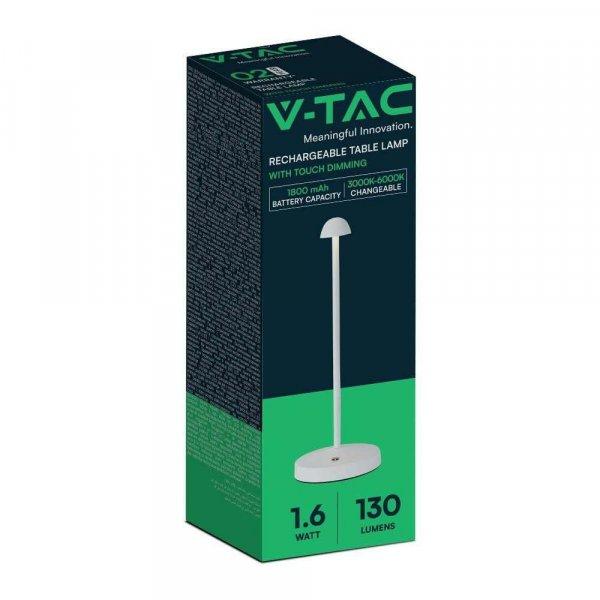 V-TAC 1.6W kisfejű fehér házas érintéssel vezérelhető akkumulátoros LED
lámpa, CCT - SKU 10329