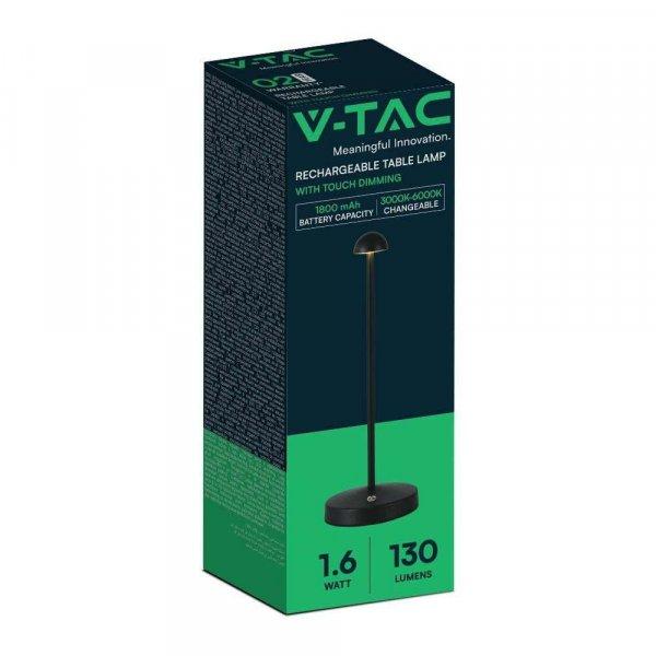 V-TAC 1.6W kisfejű fekete házas érintéssel vezérelhető akkumulátoros LED
lámpa, CCT - SKU 10328