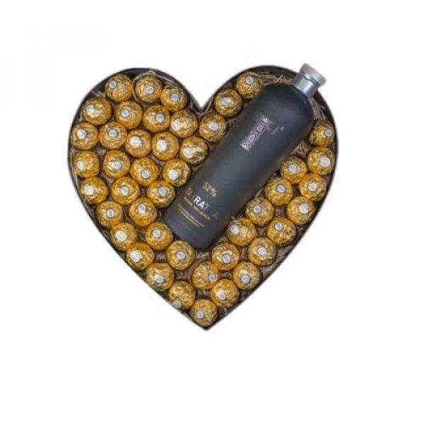 Szív alakú Box XL-es méret: Ferrero Rocher + Tátratea