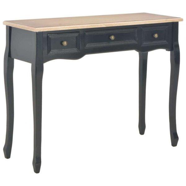 vidaXL 280046  Dressing Console Table with 3 Drawers Black