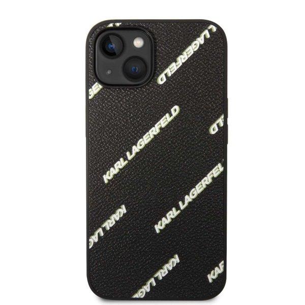 Karl Lagerfeld PU szemcsés bőr Logomania Zadní Kryt pro iPhone 14 fekete tok