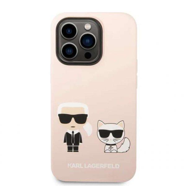 Karl Lagerfeld és Choupette folyékony szilikon hátlap iPhone 14 Pro Max
rózsaszínhez
