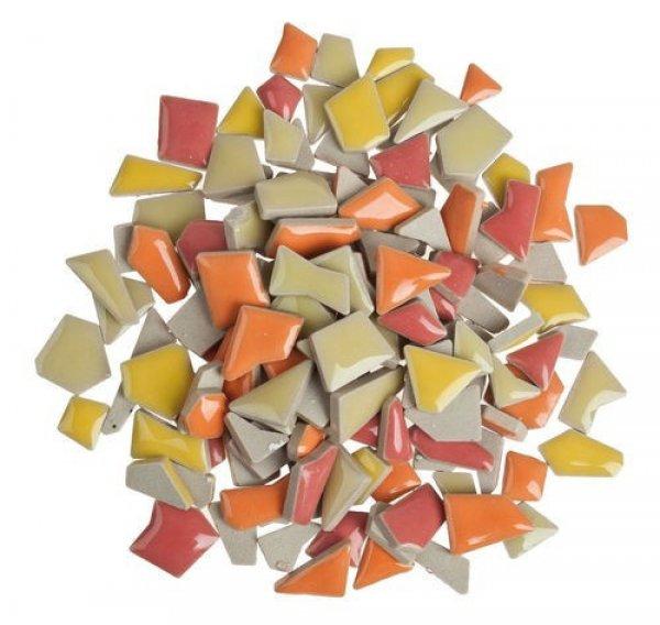 Mozaik cserépdarabok mini 200 g sárga-piros mix