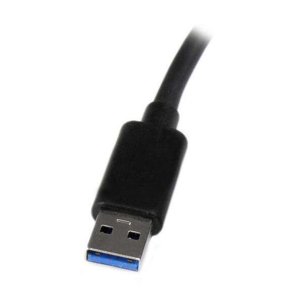 Startech USB32000SPT USB-A 3.0 apa - 2x RJ45 anya adapter - Fekete