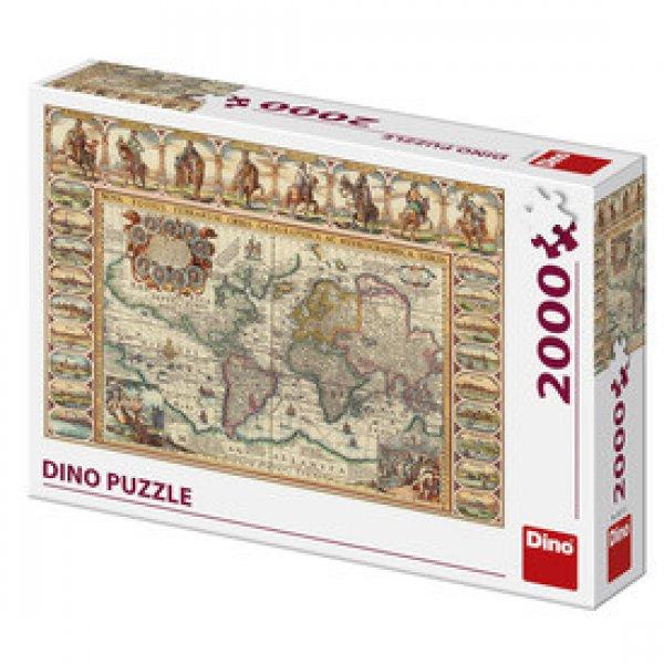 Dino Puzzle 2000 db - Világtérkép