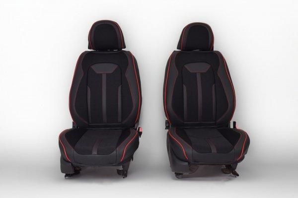 Peugeot 807 Méretezett Üléshuzat -vesta Bőr/Szövet -Piros/Fekete- 2 Első
Ülésre