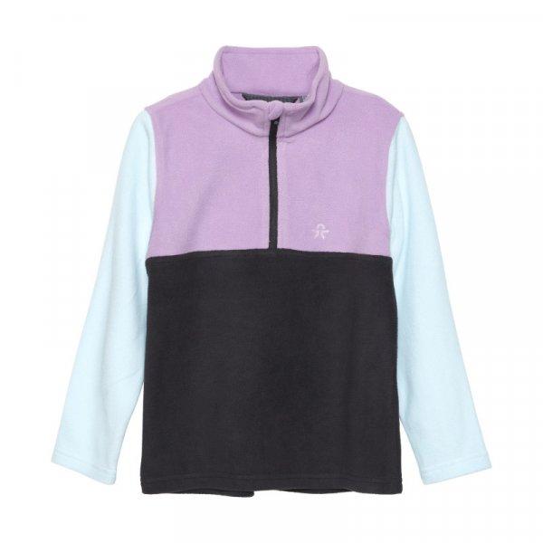 COLOR KIDS-Fleece Pulli - Colorblock, violet tulle Rózsaszín 140