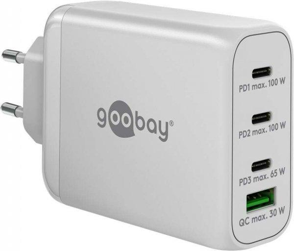 Goobay 65556 3x USB-C / USB-A Hálózati töltő - Fehér (100W)