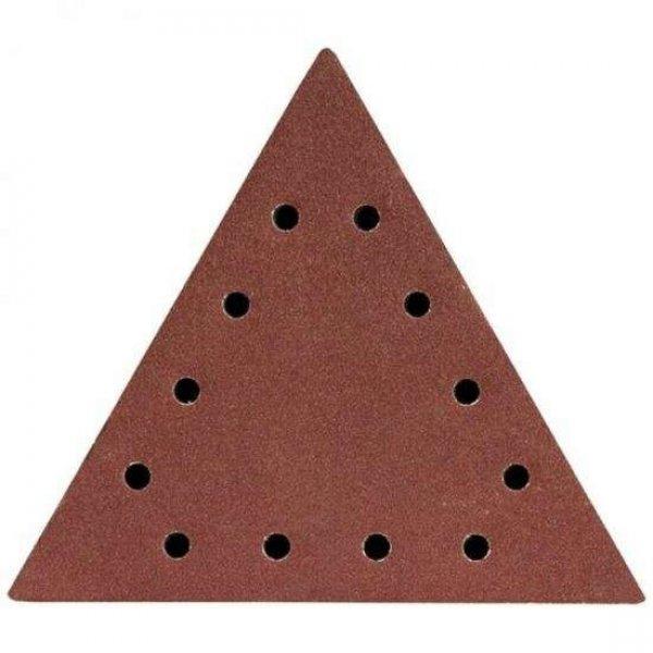 5 db háromszög alakú csiszolókorong készlet lyukakkal, P150, 285 mm, Dedra