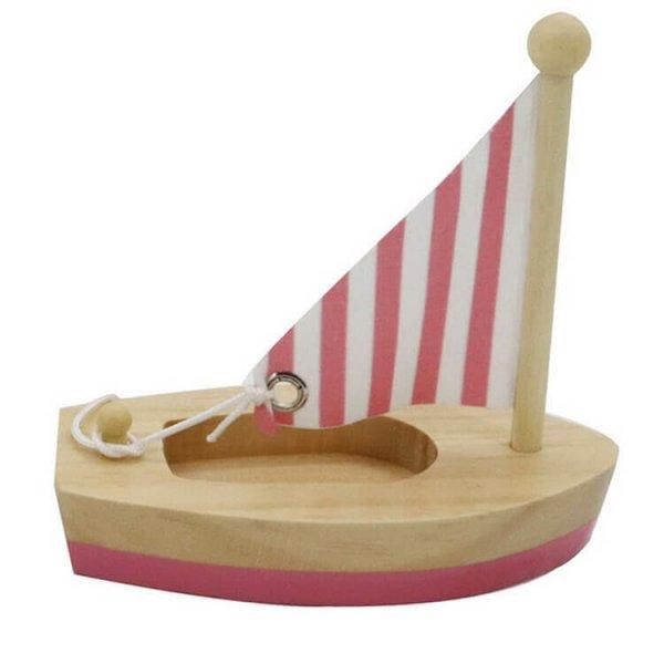 Mini fa vitorlás hajó (rózsaszín-natúr)