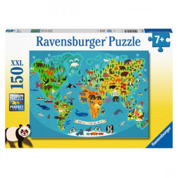 Ravensburger Puzzle 150 db - Állatos világtérkép