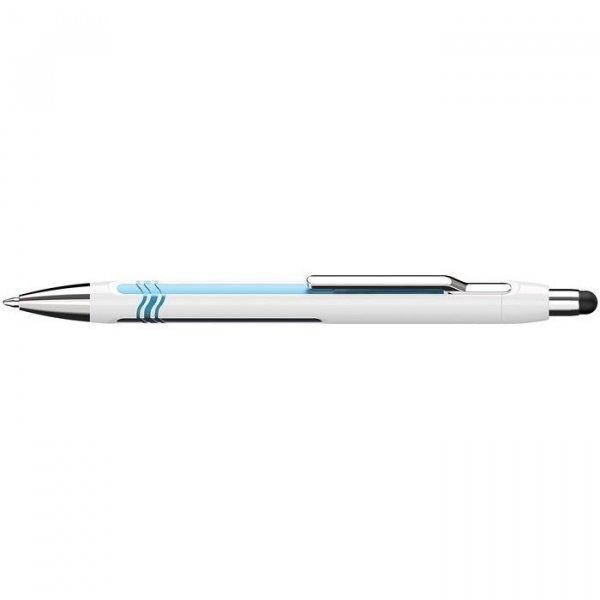 Golyóstoll, 0,7 mm, nyomógombos, érintőképernyőhöz, fehér-kék tolltest,
SCHNEIDER "Epsilon Touch XB", kék