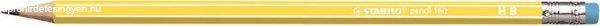 Grafitceruza radírral, HB, hatszögletű, STABILO "Pencil 160",
sárga