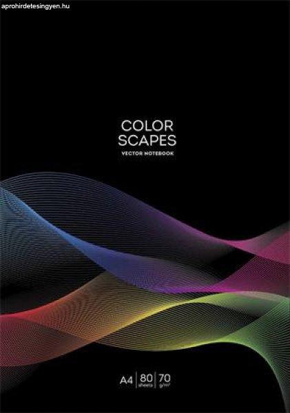 Füzet, tűzött, A4, vonalas, 80 lap, SHKOLYARYK "Color scapes",
vegyes minta