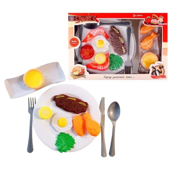 15 részes színes játék ételkészlet gyerekeknek -
éttermes játék szett tányérokkal,
evőeszközökkel (BBLPJ)