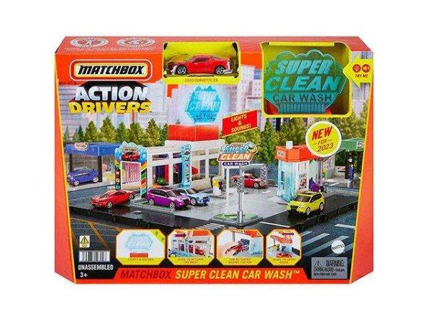 Matchbox: Nagy Pálya szett kisautóval - Autómosó - Mattel