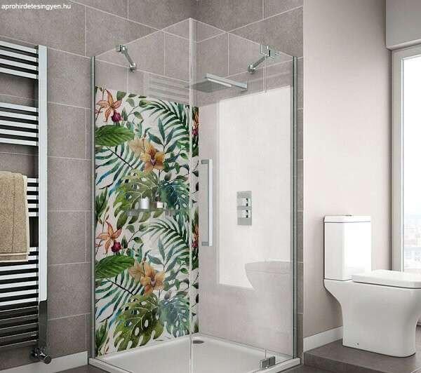 Wallplex fürdőszobai dekorpanel Trópusi pálmalevelek 90 cm x 200 cm