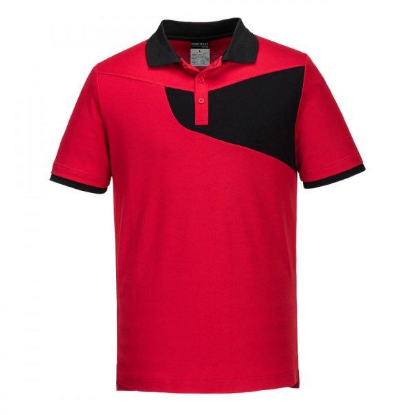 Portwest PW2 rövid ujjú póló (piros/fekete XL)