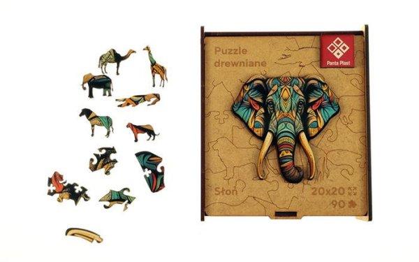Puzzle, fa, A4, 90 darabos, PANTA PLAST "Elephant"