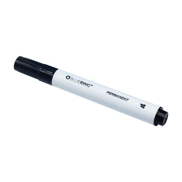 Alkoholos marker 1-4mm, vágott végű Bluering® fekete 10 db/csomag