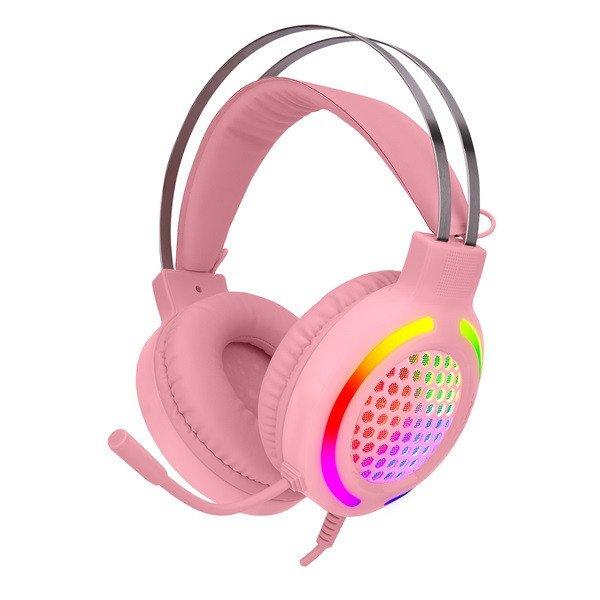 Snopy Fejhallgató - SN-GX82 PINKY (mikrofon, 3.5mm jack, hangerőszabályzó,
nagy-párnás, 2m kábel, pink)