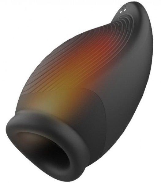 Ramrod Heating Squeezable Vibrating Stroker Black melegedő összenyomható
maszturbátor (15,5 cm)