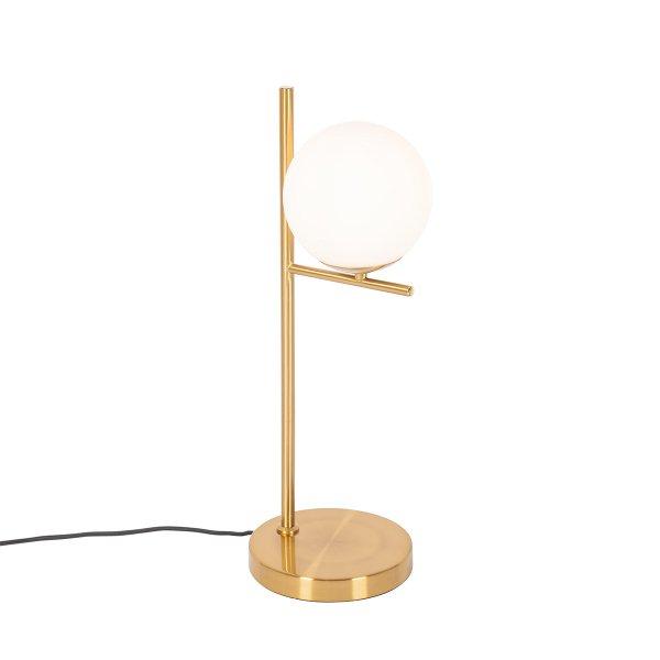 Art Deco asztali lámpa arany és opálüveg - Flore
